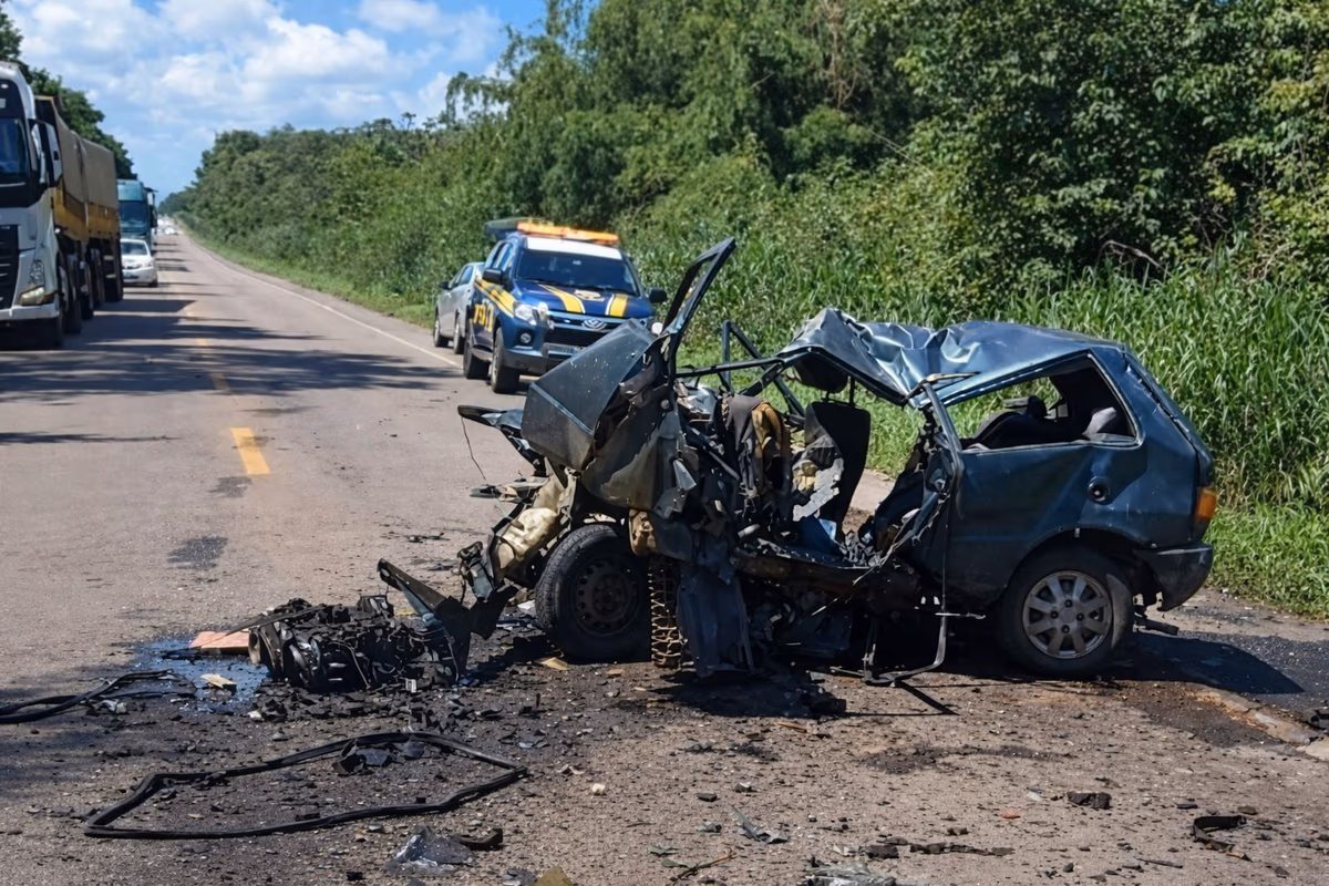 Motorista fica em estado grave após batida forte na BR-174, em MT