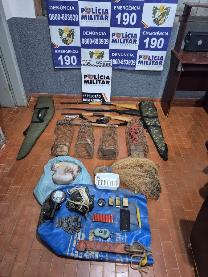Suspeito de estupro é preso e polícia encontra arsenal e animal silvestre abatido em Dom Aquino
